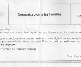 La famosa "nota de los piojos" que traen los niños a casa es el aviso que hace el centro escolar a las familias sobre una infestación de piojos en el aula.